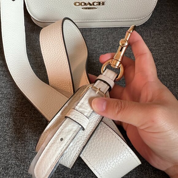 NWT! RARE! COACH Small Jes Messenger With Signature Canvas Strap In Chalk F76698 - Picture 3 of 11